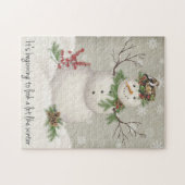 moderne  wintersneeuwman legpuzzel (Horizontaal)