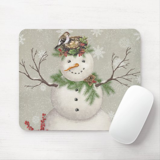 moderne  wintersneeuwman muismat (Met muis)