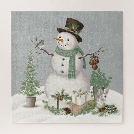 Moderne  wintersneeuwpuzzel legpuzzel (Verticaal)