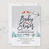 Moderne wintersneeuwscène in het Baby shower Kaart (Voorkant)