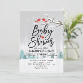 Moderne wintersneeuwscène in het Baby shower Kaart (Staand voorkant)