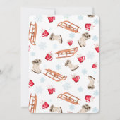 Moderne wintersneeuwsnuifje met hot coa-verjaardag kaart (Achterkant)