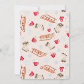 Moderne wintersneeuwsnuifje met hot coa-verjaardag kaart (Achterkant)