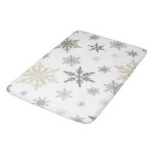 Moderne  wintersneeuwvlokken badmat (Gekanteld)