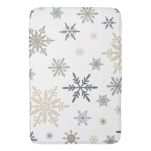 Moderne  wintersneeuwvlokken badmat (Voorkant Verticaal)