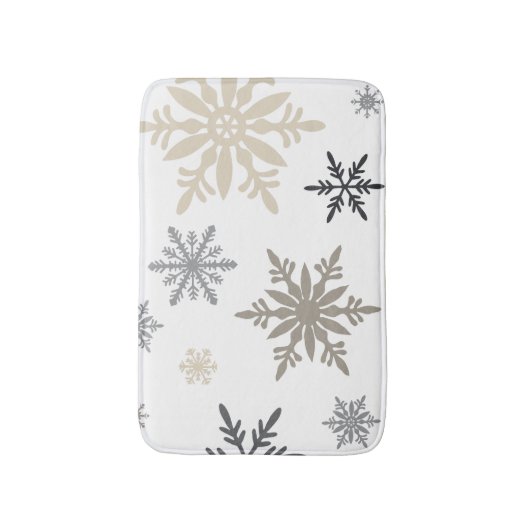 Moderne  wintersneeuwvlokken badmat (Voorkant Verticaal)