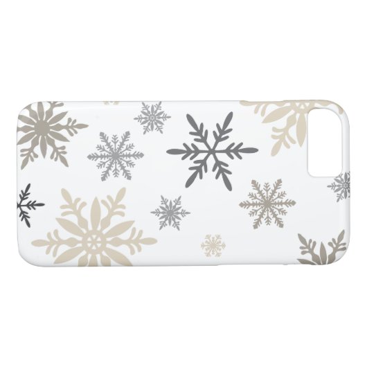 Moderne  wintersneeuwvlokken Case-Mate iPhone case (Achterkant (Horizontaal))