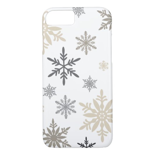 Moderne wintersneeuwvlokken Case-Mate iPhone case (Achterkant)
