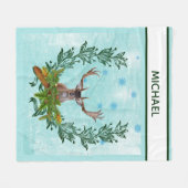 Moderne  wintersneeuwvlokken fleece deken (Voorkant (Horizontaal))