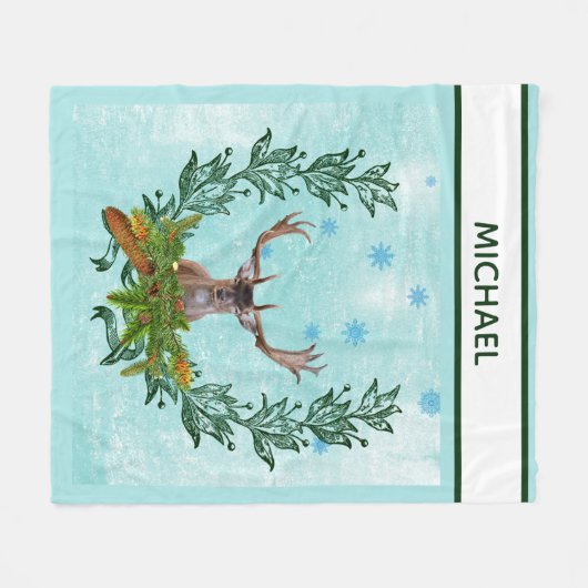 Moderne  wintersneeuwvlokken fleece deken (Voorkant (Horizontaal))