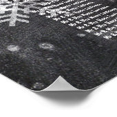 Moderne wintersneeuwvlokken, kalkbordzitkaart poster (Hoek)