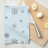 Moderne wintersneeuwvlokken theedoek (Quarter Fold)