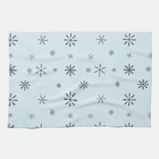 Moderne wintersneeuwvlokken theedoek (Horizontaal)