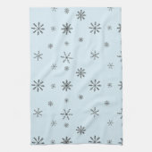 Moderne wintersneeuwvlokken theedoek (Verticaal)