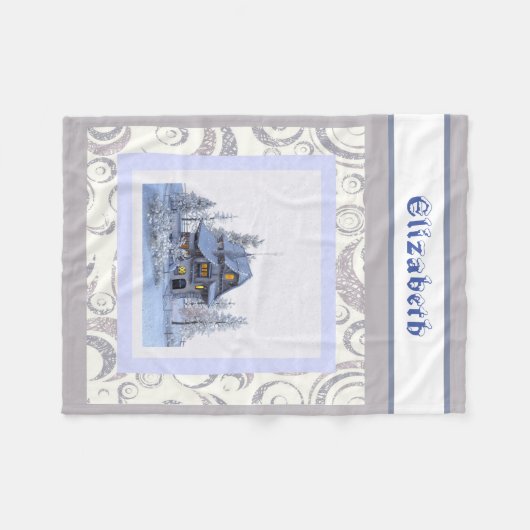 Moderne Winterspelen Fleece Deken (Voorkant (Horizontaal))