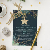 Moderne wintertakken kerst open huis kaart