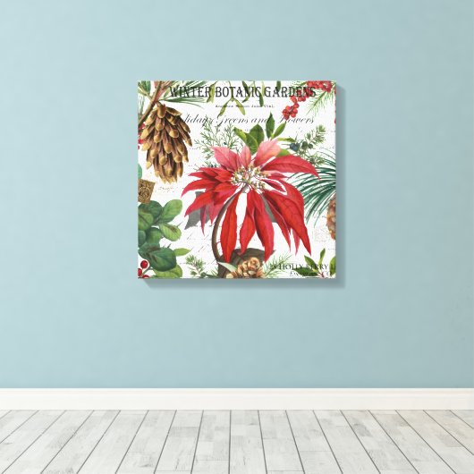 Moderne wintertuinbloem canvas afdruk (Insitu (Houten vloer))