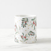 Moderne wintervakantie botanicals gouden Stippen Koffiemok (Center)