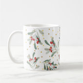 Moderne wintervakantie botanicals gouden Stippen Koffiemok (Links)