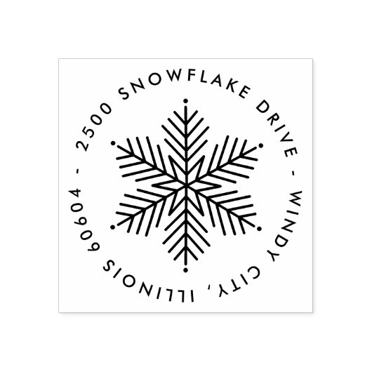 Moderne wintervakantie met sneeuwvlok rubberstempel (Afrduk)