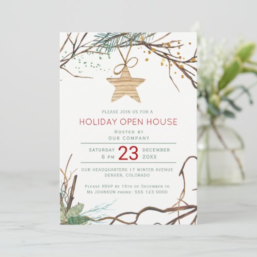 Moderne wintervakantiefeest kaart (Staand voorkant)