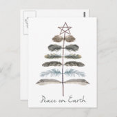 moderne winterveerboom briefkaart (Voorkant / Achterkant)