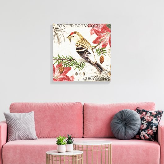 moderne  wintervogel canvas afdruk (Insitu (Woonkamer))