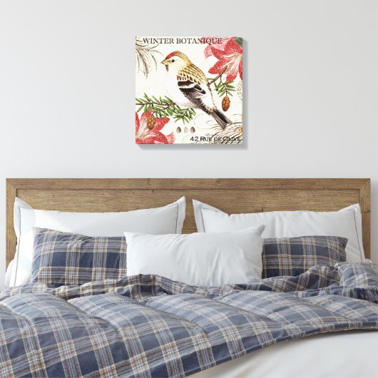 moderne  wintervogel canvas afdruk (Insitu (Slaapkamer))