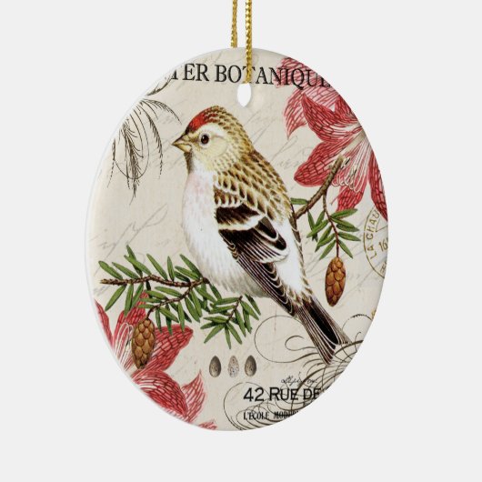 moderne  wintervogel keramisch ornament (Rechts)