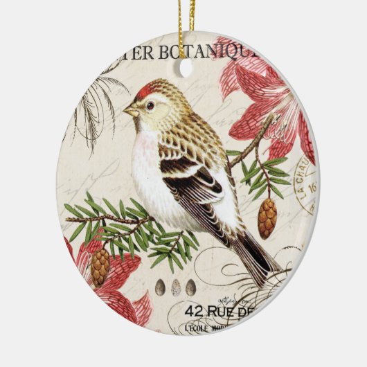 moderne  wintervogel keramisch ornament (Links)