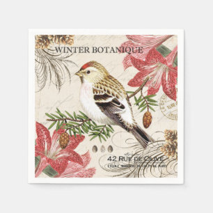 moderne  wintervogel servetten