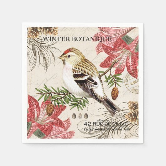 moderne  wintervogel servetten (Voorkant)