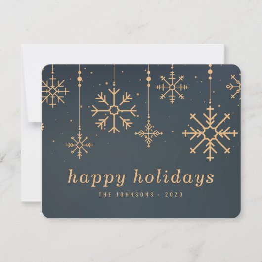 Moderne winterwintersvlokken kerst feestdagenkaart (Voorkant)