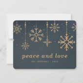 Moderne winterwintersvlokken kerst feestdagenkaart (Voorkant)