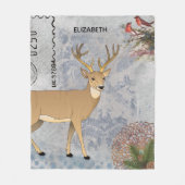 Moderne  winterwinterwinterdeer snowflakes fleece deken (Voorkant)