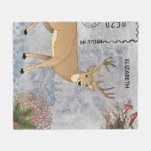 Moderne  winterwinterwinterdeer snowflakes fleece deken (Voorkant (Horizontaal))