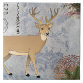 Moderne  winterwinterwinterdeer snowflakes tegeltje (Voorkant)