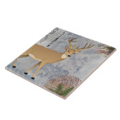 Moderne  winterwinterwinterdeer snowflakes tegeltje (Zijkant)