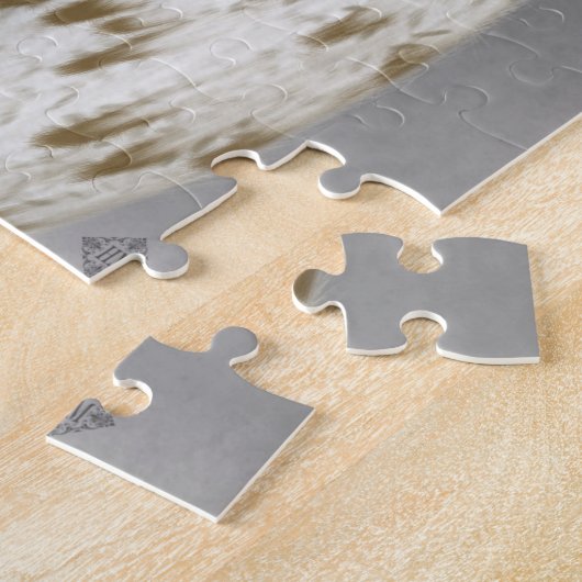 Moderne winterwitte uil puzzel legpuzzel (Zijkant)