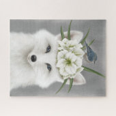 Moderne winterwitte vossenpuzzel legpuzzel (Horizontaal)