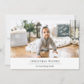 Moderne Wish Holiday Fotokaart met bewerkbaar beri Feestdagenkaart (Voorkant)