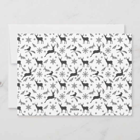 Moderne Wish Holiday Fotokaart met bewerkbaar beri Feestdagenkaart (Achterkant)