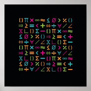 Moderne Wiskunde Tekens en symbolen Patroon Poster