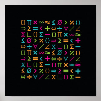 Moderne Wiskunde Tekens en symbolen Patroon Poster