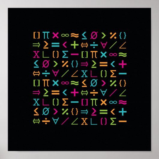 Moderne Wiskunde Tekens en symbolen Patroon Poster (Voorkant)