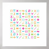 Moderne Wiskunde Tekens en symbolen Patroon Poster (Voorkant)