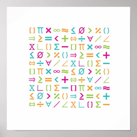 Moderne Wiskunde Tekens en symbolen Patroon Poster (Voorkant)