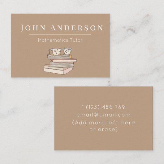 Moderne wiskundehandleiding Leerboeken Glazen vun Visitekaartje (Voorkant / Achterkant)