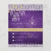  moderne Wisteria Lace Paars Wedding RSVP (Voorkant)