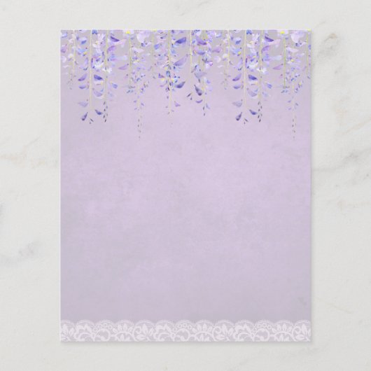  moderne Wisteria Lace Paars Wedding RSVP (Achterkant)